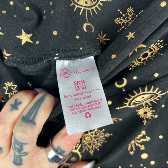 Celestial Moon Star High Waisted Stretch Knit Flare Leggings Pants Bohemian 70s - Picture 5 of 7